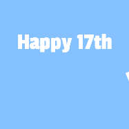 Happy Birthday Age 17 GIF, 17th Birthday GIF: A silly animated Happy Birthday GIF with a smiling emoji rolling into scene and leaving behind a birthday cake.