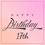 Happy Birthday Age 17 GIF, 17th Birthday GIF: A beautiful birthday cake gif with animated sparkles and glitter Happy Birthday Name you can customize