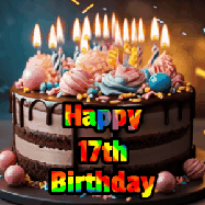 Happy Birthday Age 17 GIF, 17th Birthday GIF