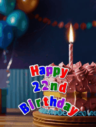 Happy Birthday Age 22 GIF, 22nd Birthday GIF