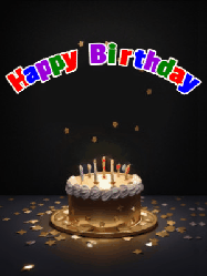 Happy Birthday Age 22 GIF, 22nd Birthday GIF: Dragon birthday gif with a happy birthday banner and name you can customize as the cartoon dragon lights the birthday candles