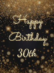 Happy Birthday Age 30 GIF, 30th Birthday GIF: A beautiful happy birthday gif on a dark glitter background with bubbles and animation. It reads Happy Birtday. Customize it!