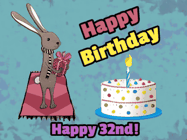 Happy Birthday Age 32 GIF, 32nd Birthday GIF