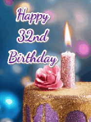 Happy Birthday Age 32 GIF, 32nd Birthday GIF