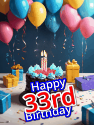 Happy Birthday Age 33 GIF, 33rd Birthday GIF