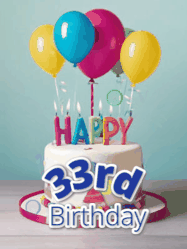 Happy Birthday Age 33 GIF, 33rd Birthday GIF
