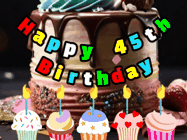 Happy Birthday Age 45 GIF, 45th Birthday GIF