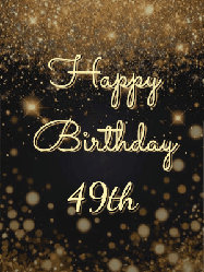 Happy Birthday Age 49 GIF, 49th Birthday GIF: A beautiful happy birthday gif on a dark glitter background with bubbles and animation. It reads Happy Birtday. Customize it!