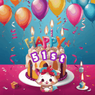 Happy Birthday Age 51 GIF, 51st Birthday GIF