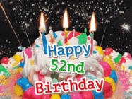 Happy Birthday Age 52 GIF, 52nd Birthday GIF