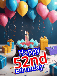 Happy Birthday Age 52 GIF, 52nd Birthday GIF