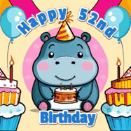 Happy Birthday Age 52 GIF, 52nd Birthday GIF