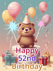 Happy Birthday Age 52 GIF, 52nd Birthday GIF
