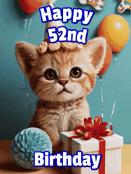 Happy Birthday Age 52 GIF, 52nd Birthday GIF