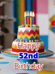 Happy Birthday Age 52 GIF, 52nd Birthday GIF