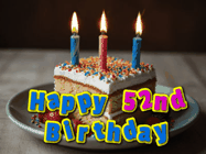Happy Birthday Age 52 GIF, 52nd Birthday GIF