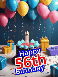 Happy Birthday Age 56 GIF, 56th Birthday GIF