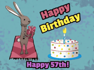 Happy Birthday Age 57 GIF, 57th Birthday GIF