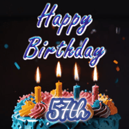 Happy Birthday Age 57 GIF, 57th Birthday GIF