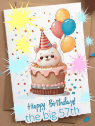Happy Birthday Age 57 GIF, 57th Birthday GIF