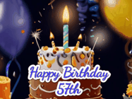 Happy Birthday Age 57 GIF, 57th Birthday GIF