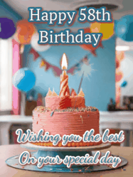 Happy Birthday Age 58 GIF, 58th Birthday GIF