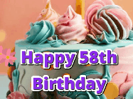 Happy Birthday Age 58 GIF, 58th Birthday GIF