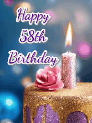 Happy Birthday Age 58 GIF, 58th Birthday GIF