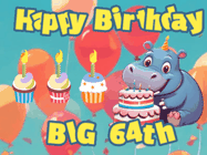 Happy Birthday Age 64 GIF, 64th Birthday GIF