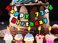 Happy Birthday Age 72 GIF, 72nd Birthday GIF