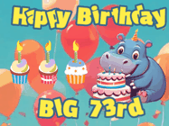 Happy Birthday Age 73 GIF, 73rd Birthday GIF