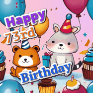 Happy Birthday Age 73 GIF, 73rd Birthday GIF