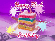Happy Birthday Age 73 GIF, 73rd Birthday GIF