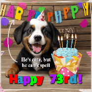 Happy Birthday Age 73 GIF, 73rd Birthday GIF