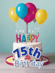 Happy Birthday Age 75 GIF, 75th Birthday GIF