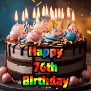 Happy Birthday Age 76 GIF, 76th Birthday GIF