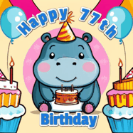 Happy Birthday Age 77 GIF, 77th Birthday GIF