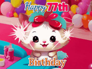 Happy Birthday Age 77 GIF, 77th Birthday GIF