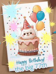 Happy Birthday Age 77 GIF, 77th Birthday GIF