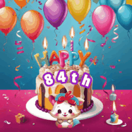 Happy Birthday Age 84 GIF, 84th Birthday GIF