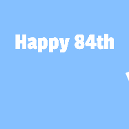 Happy Birthday Age 84 GIF, 84th Birthday GIF: A silly animated Happy Birthday GIF with a smiling emoji rolling into scene and leaving behind a birthday cake.
