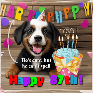 Happy Birthday Age 87 GIF, 87th Birthday GIF