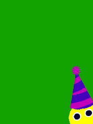Happy Birthday Adrian GIF: Birthday gif animated with a cute happy emoji wearing a party hat and birthday cakes appear and disappearing