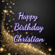 Happy Birthday Christian GIF: A beautiful Animated Happy Birthday GIF full of glitter and fireworks. It reads Happy Birthday Name and can be customized.
