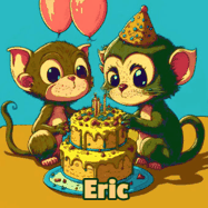 Happy Birthday Eric GIF: What are these cute things with the ugly birthday cake! A name, but no happy birthday. I may have screwed this one up.
