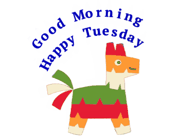 Happy Tuesday GIF, number 13: A happy pinata animated birthday gif with animated text that you can customize.