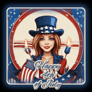4th of July Animated Poster - girl with candles
