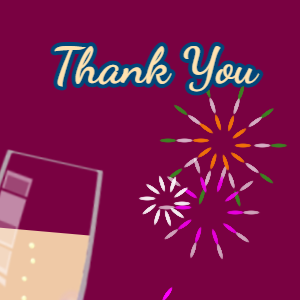 Champagne Fireworks Thank You