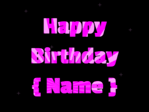 Happy Birthday GIF:Star Fireworks behind animated birthday wishes