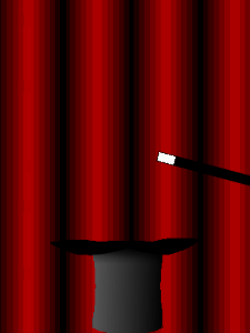 A magic gif happy birthday animation with cake popping out of a hat with birthday greeting and confetti. Customize it.